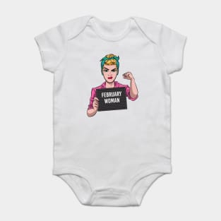 february woman Baby Bodysuit